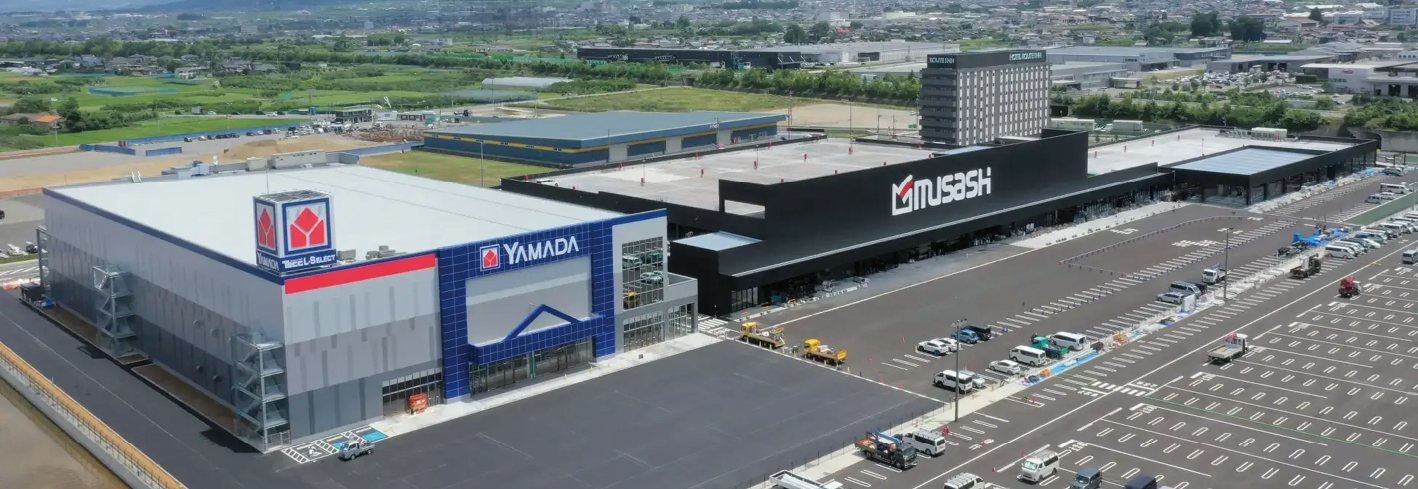 ヤマダデンキとホームセンタームサシの完成予想イメージ