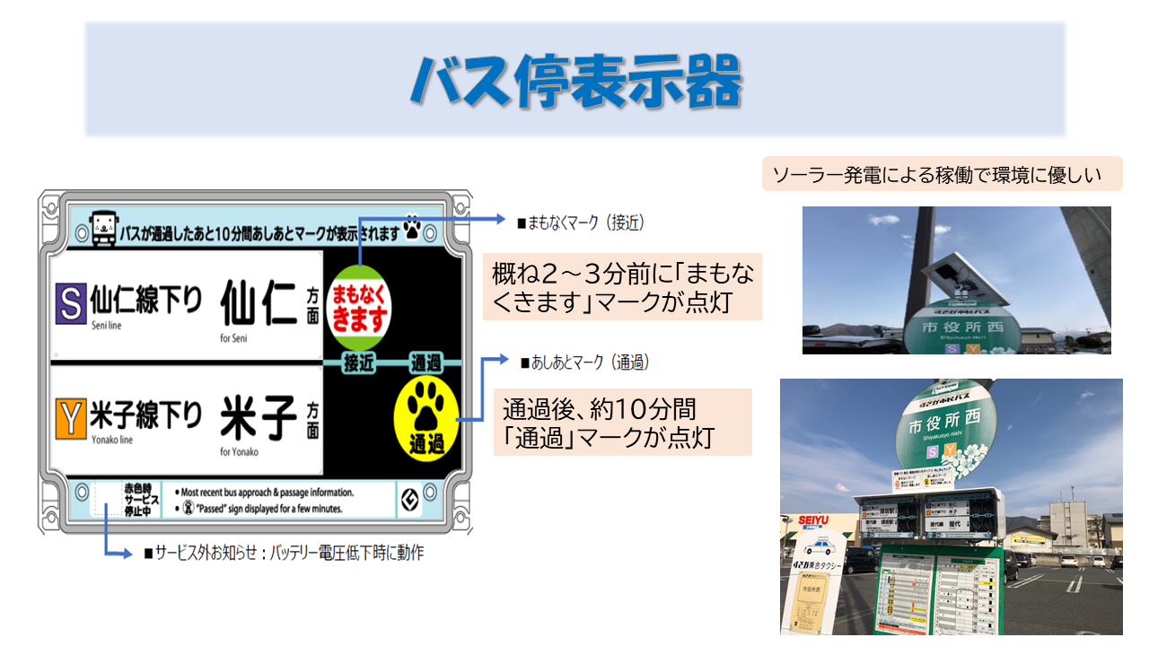 バス停表示器のご案内チラシ