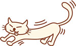 背伸びをする猫のイラスト