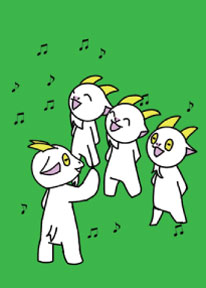 「メ―メ―と かわいいヤギが だいがっしょう」の取り札