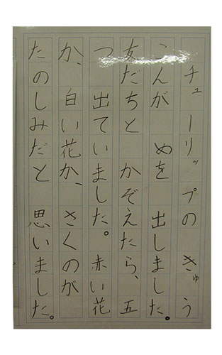 2年竹組の生徒が書いた字の練習8