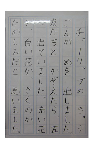 2年竹組の生徒が書いた字の練習10