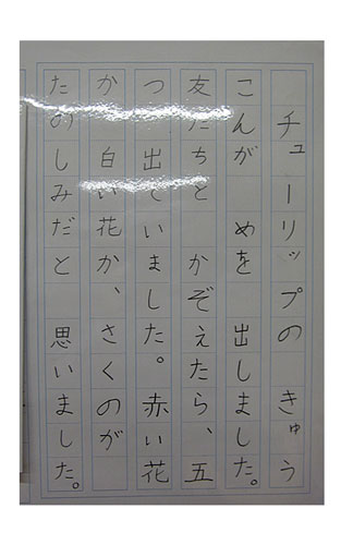 2年竹組の生徒が書いた字の練習13