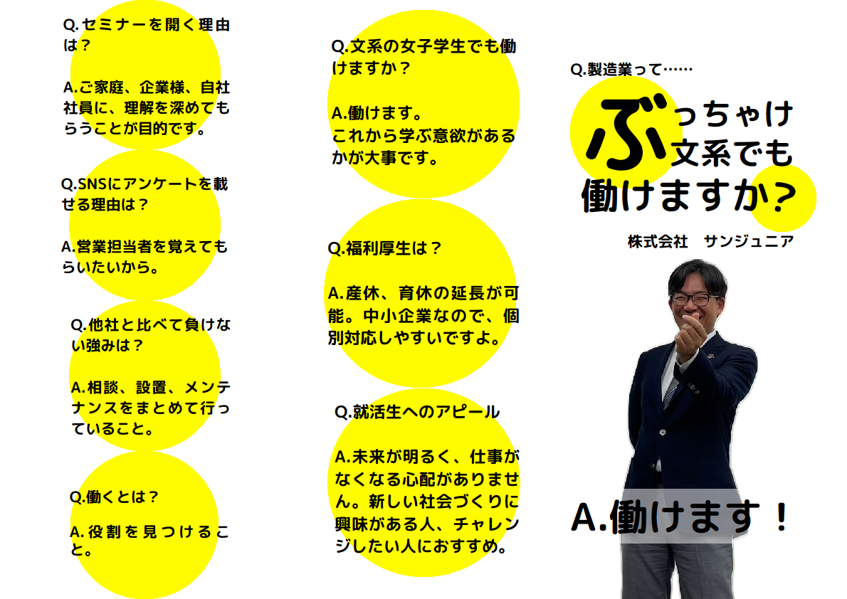サンジュニアのフリーペーパー表