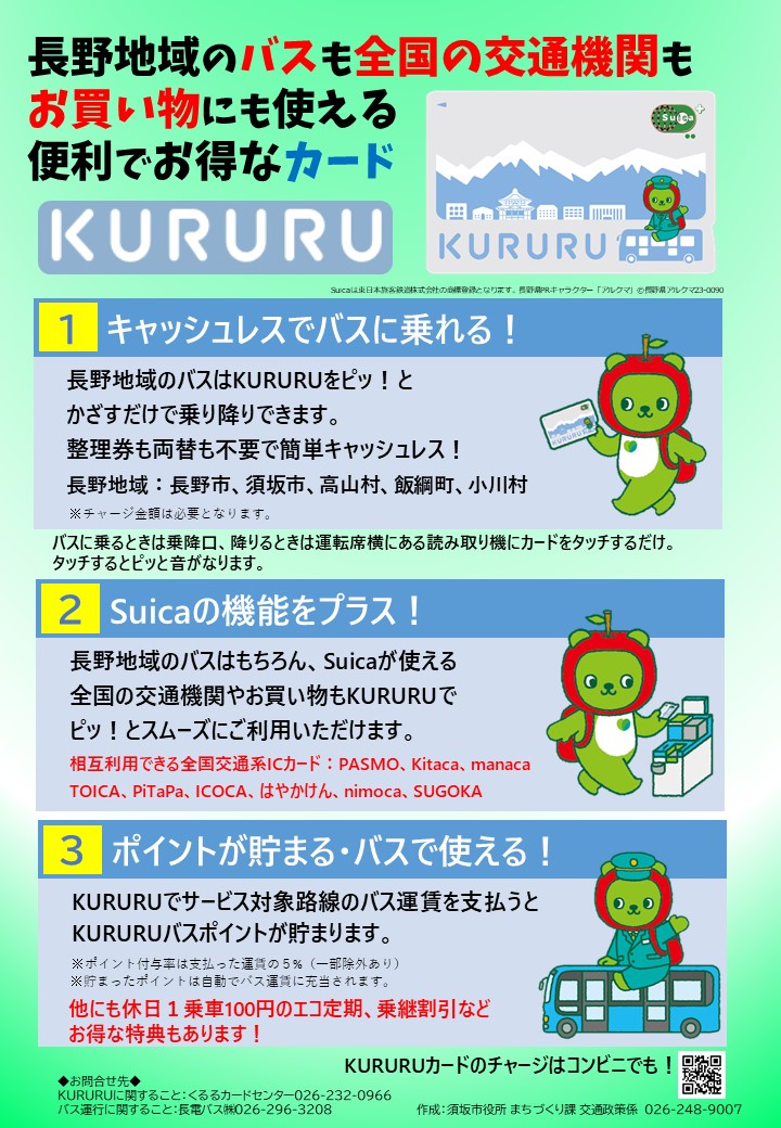 バスICカードKURURUのご案内チラシ