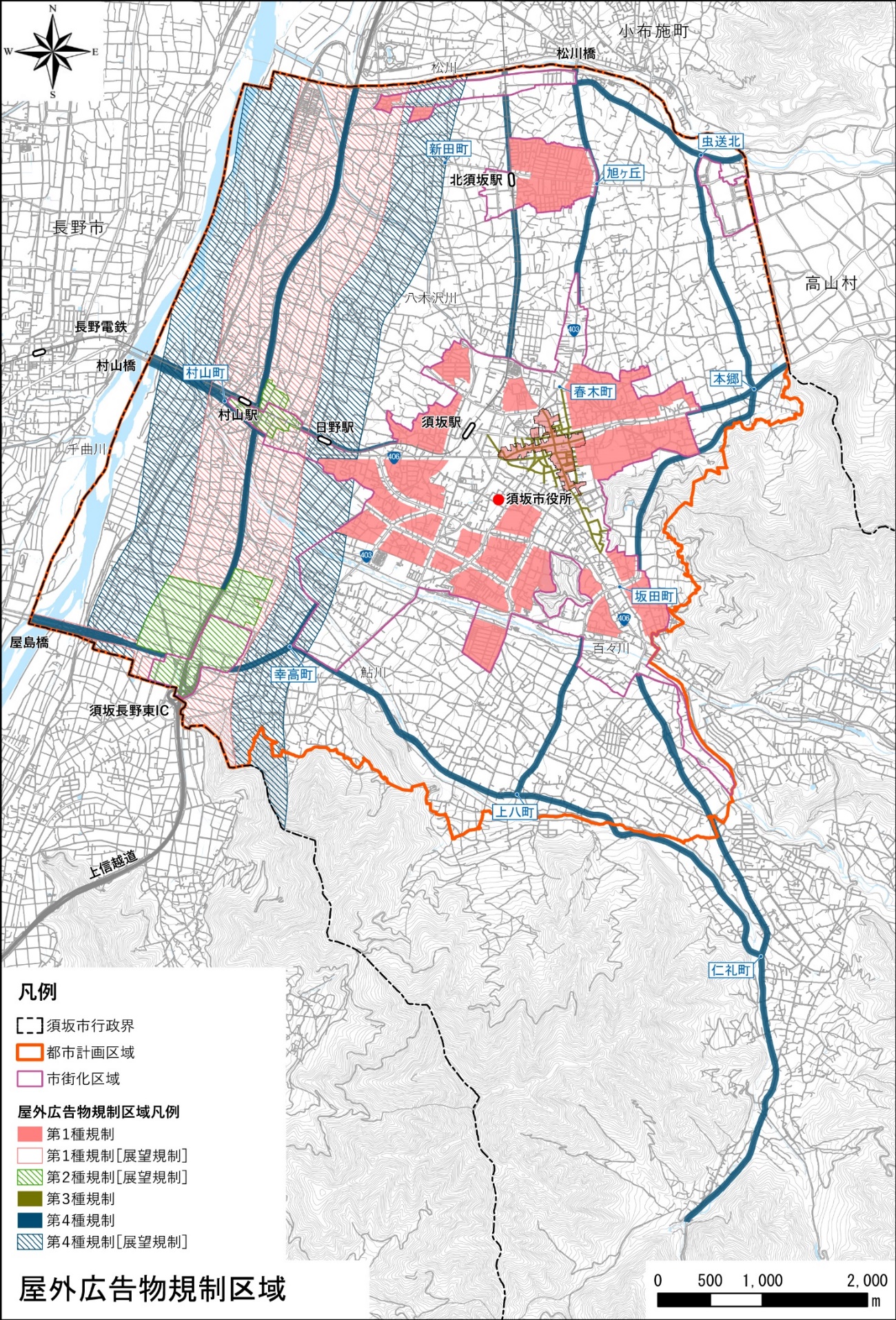 規制地域を示した地図