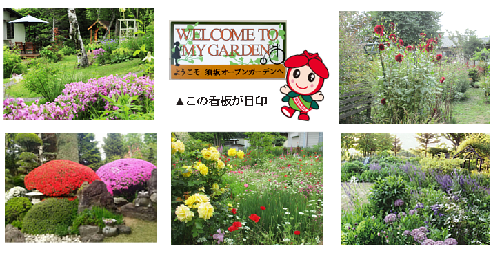 きれいに整備された色とりどりの花が植えられているオープンガーデン写真