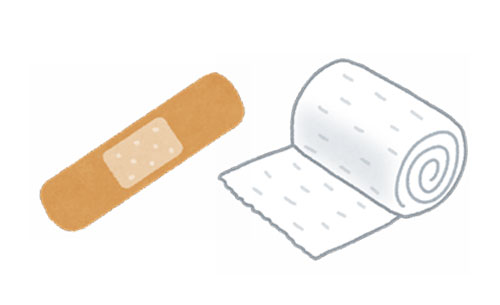絆創膏と包帯のイラスト