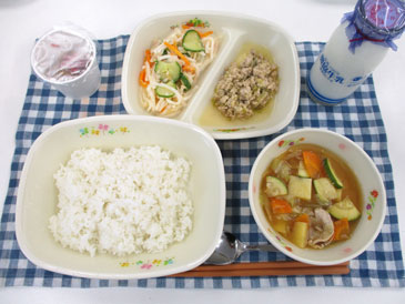 7月9日の中学校の給食の写真