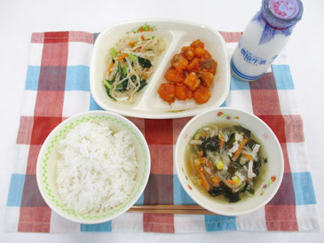 令和8年9月25日の中学校の給食の写真