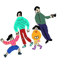 家族のイラスト4名