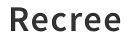 株式会社レクリーのロゴ画像。大文字のR、小文字でecree。レクリー。