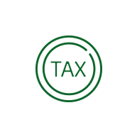 TAX（税）と書いてあるコインのアイコン