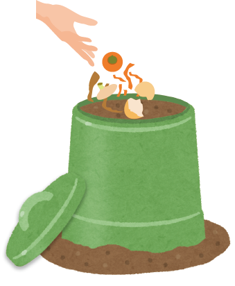生ごみ堆肥化処理容器（コンポストなど）のイラスト