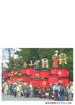 須坂祇園祭三部作天王おろし笠鉾のハガキデザイン