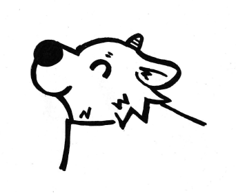 笑っている動物の横顔のイラスト
