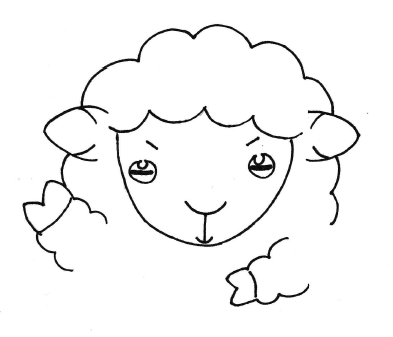 右前脚を挙げているヒツジのイラスト