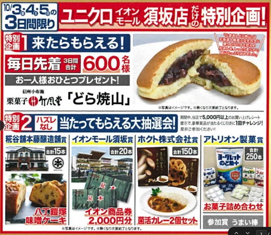 オープン記念特別企画のチラシ画像