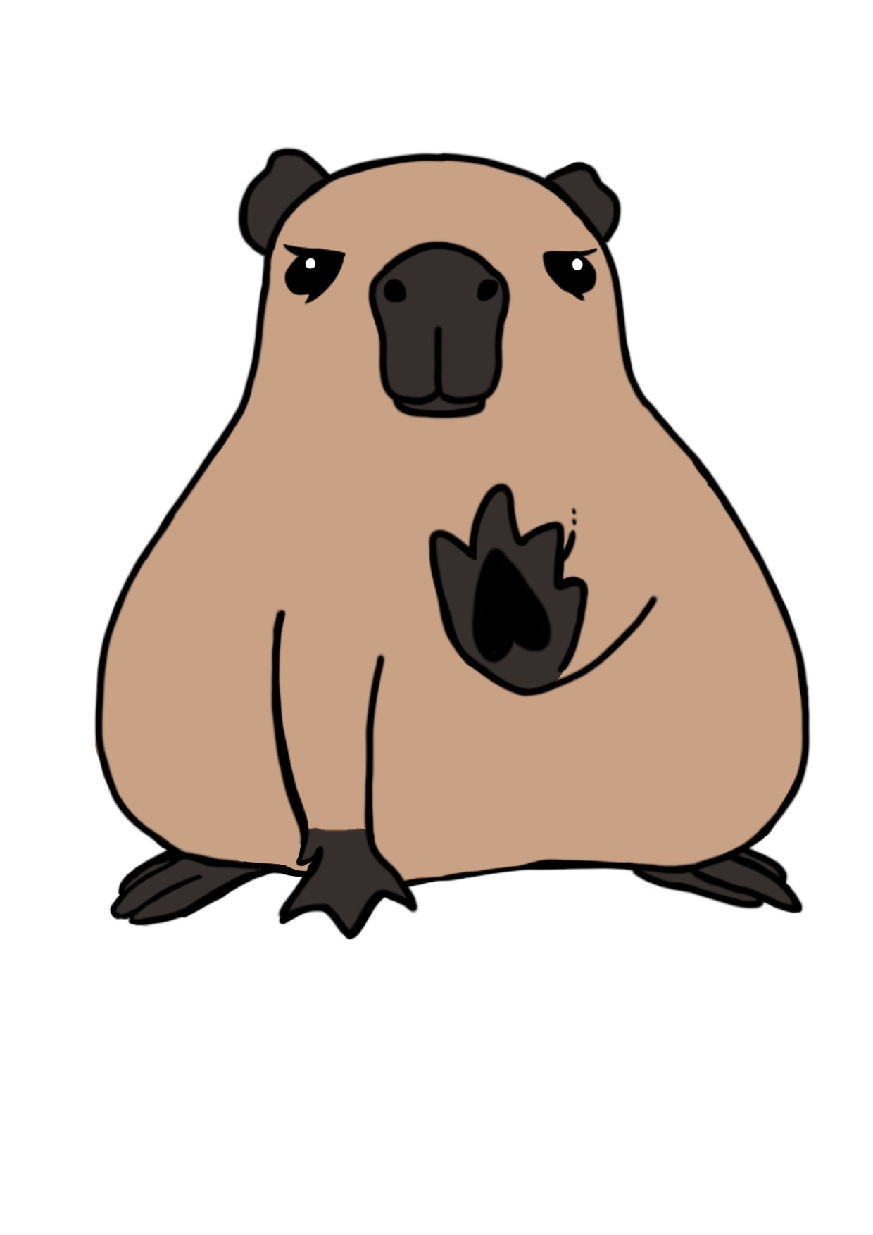 カピバラのイラスト、カラー