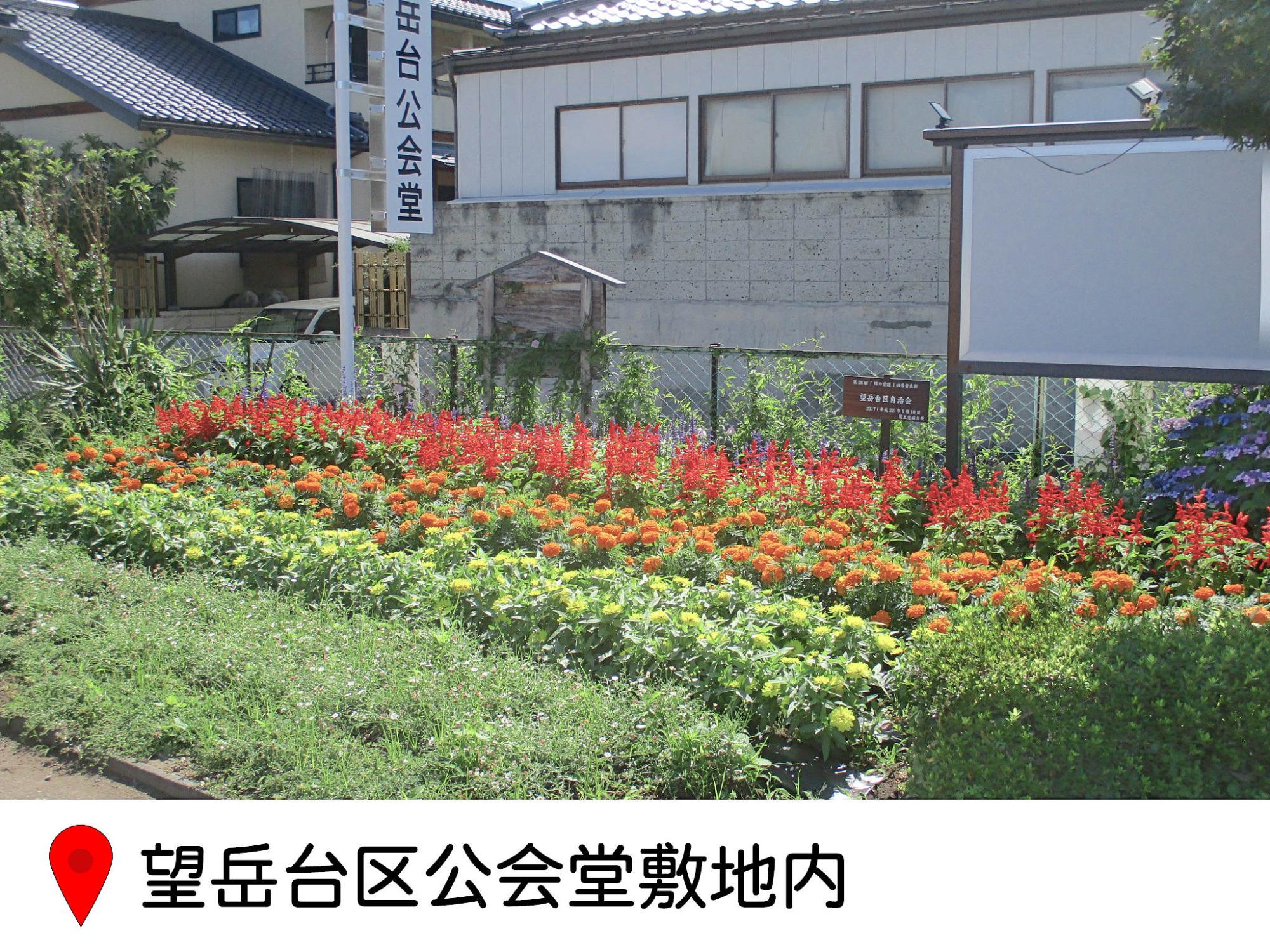 望岳台公会堂敷地の花壇の写真