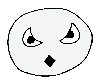 怒って目がつり上がった鳥の顔のイラスト