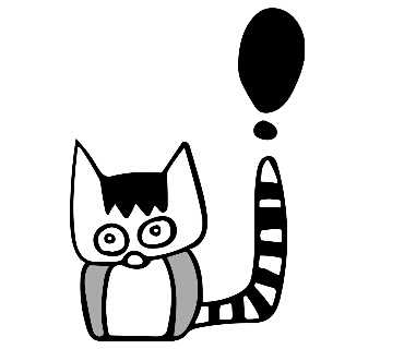 目を大きく広げて驚いたワオキツネザルのイラスト