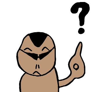 クエスチョンマークを指さしているサングラスをかけた動物のイラスト