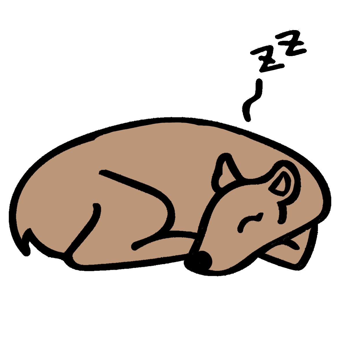ZZ～ スヤスヤ眠っている小鹿のイラスト