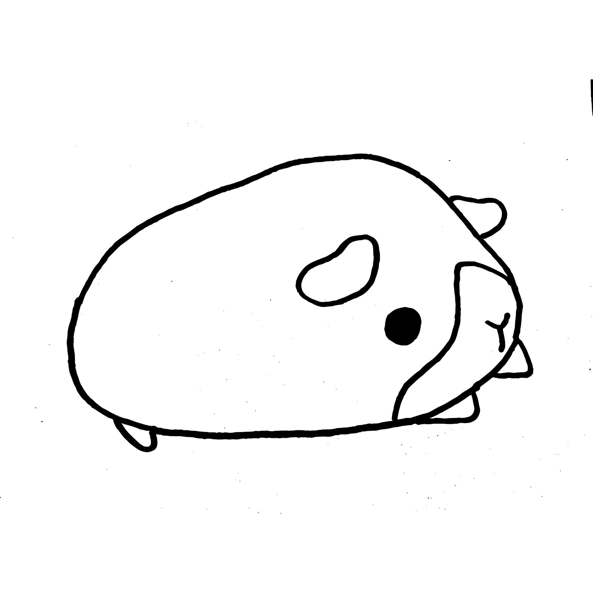 脚が短くてモもっちりとした白黒の動物のイラスト