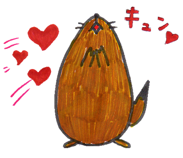 キュン ときめいているプレーリードッグのイラスト