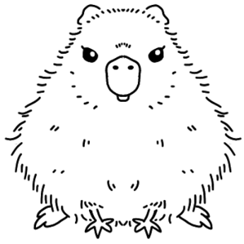 カピバラのくろこモノクロ画像