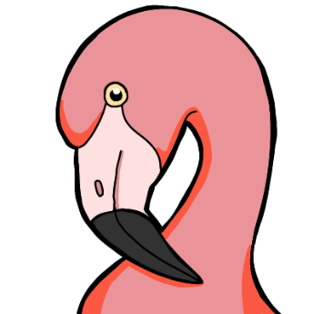 フラミンゴの「カニ」カラー画像