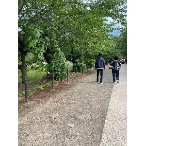 臥竜公園を散歩する2人
