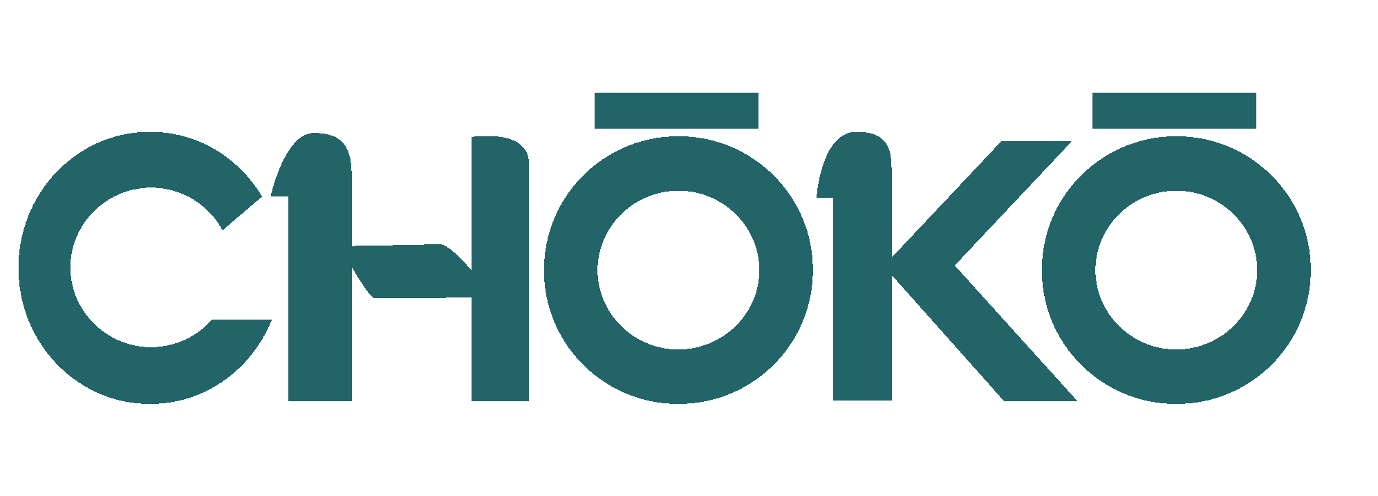 株式会社長工のロゴマーク。ブルーグレーのアルファベット大文字でCHOKO