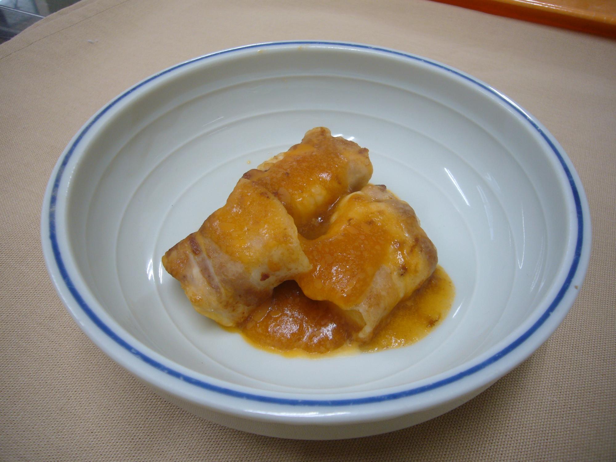 凍り豆腐の肉巻きの写真