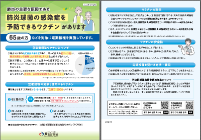 肺炎球菌ワクチンのご案内（厚生労働省）2026.3