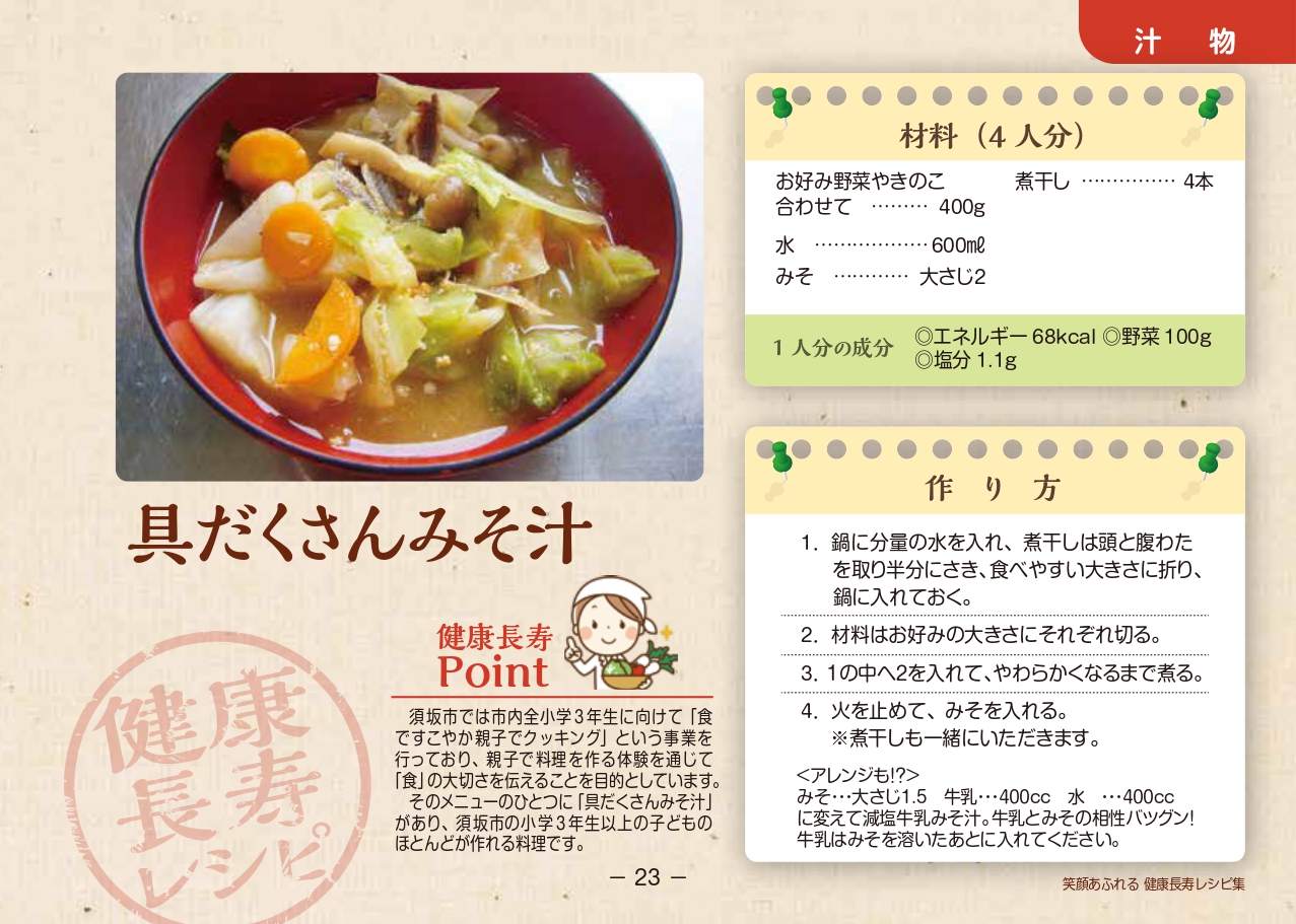 具だくさんみそ汁のレシピ