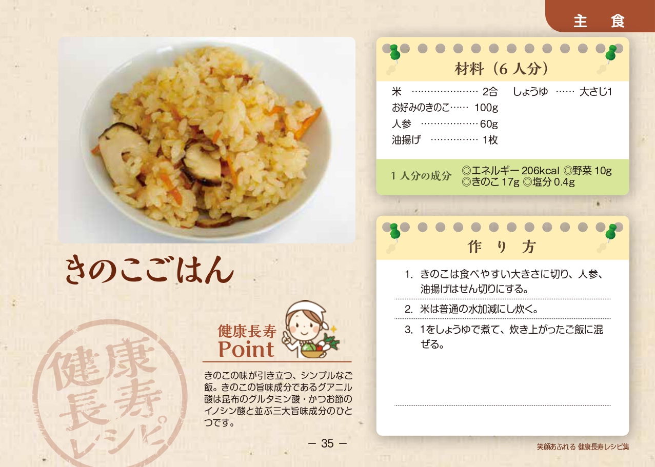 きのこごはんのレシピ